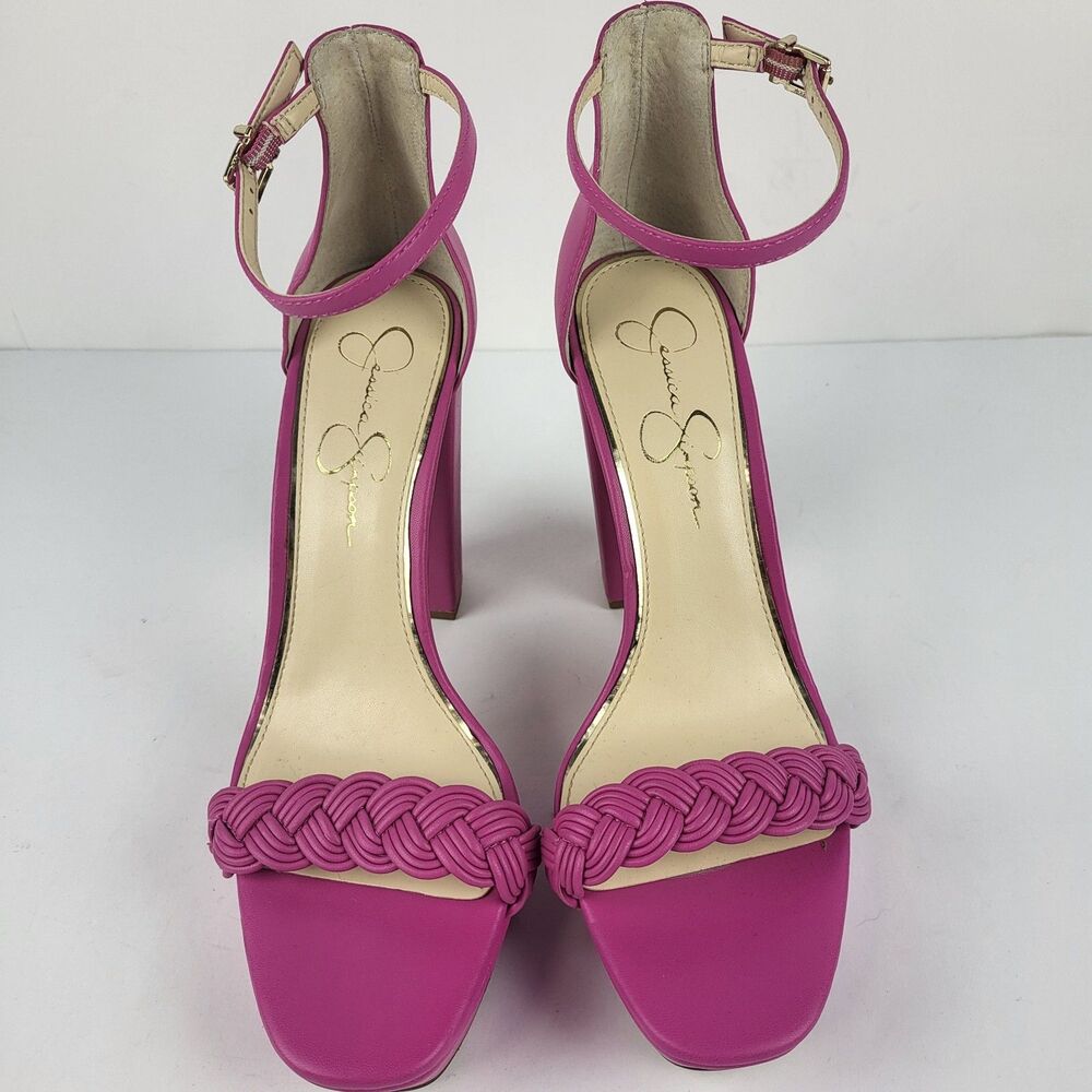Jessica Simpson PEOMI Pink Open Toe 5" High Heel Platform Size 10M - Picture 10 of 12
